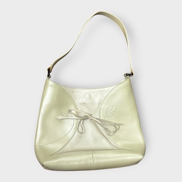 Furla Medium Chrome Green Grey Real Leather Hand & Shoulder Purse Bag - Picture 1 of 11